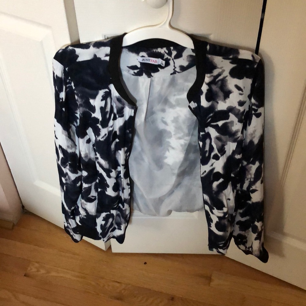 Printed zip up bomber jacket